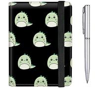 Passport Case and CDC Vaccine Card Holder Combo Plus a Pen, Cute Dinosaurs, Modern