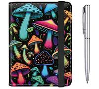 Passport Case and CDC Vaccine Card Holder Combo Plus a Pen, Dream Mushroom, Modern