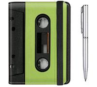 Passport Case and CDC Vaccine Card Holder Combo Plus a Pen, Green Tape Cassette, Modern