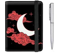 Passport Case and CDC Vaccine Card Holder Combo Plus a Pen, Moon Pink Clould, Modern
