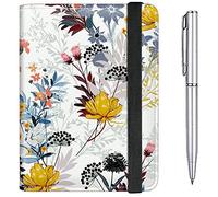 Passport Case and CDC Vaccine Card Holder Combo Plus a Pen, Wild Florals, Modern