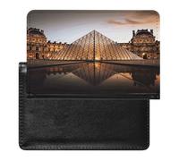 Passport Case, Louvre Museum in Paris Printed Passport Case,fashionable Passport Case,multifunctional Passport Case, black, One Size, Contemporary