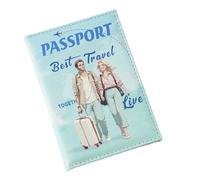 Passport Case, Ticket Clip Passport Wallet - Waterproof For Travellers of all ages, including couples for men and children, this passport cover has been designed to keep your items at the stud, Blue