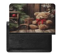 Passport Case, Xmas Tree Branch Bear Printed Passport Case,fashionable Passport Case,multifunctional Passport Case, black, One Size, Contemporary
