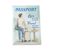 Passport Cover - Blocking Printed Couple Travel Wallet, Card Slots Boarding Pass Holder | PU Leather Document Organizer Case, Perfectly Protection Storage for Women Men Kids Family Abroad Trip