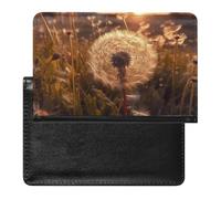 Passport Cover,Dandelions at Sunset Printed Travel Passport Holder,PU Passport Holder,Unisex Passport Holder, Dandelions at Sunset, 5.8*3.9 IN