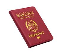 Passport Cover Kingdom of Wakanda Printed Passport Holder Leatherette Black Panther Passport Case with Multi Card and Ticket Slots