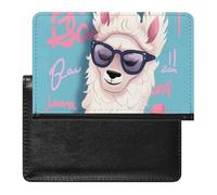 Passport Cover Leather Passport Protector African Leopard on Rock Travel Document Holder Cover Travel Essentials for Women Men, Cool Liama, One Size