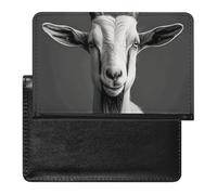 Passport Cover Leather Passport Protector Bear in Tree Travel Document Holder Cover Travel Essentials for Women Men, Black and White Goat, One Size