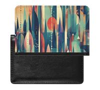 Passport Cover Leather Passport Protector Black Cats Travel Document Holder Cover Travel Essentials for Women Men, Assorted Colorful Shapes, One Size