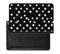 Passport Cover Leather Passport Protector Black White Polka Dots Travel Document Holder Cover Travel Essentials for Women Men, Black White Polka Dots, One Size