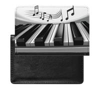 Passport Cover Leather Passport Protector Cute Animal Travel Document Holder Cover Travel Essentials for Women Men, Piano Music Symbol, One Size
