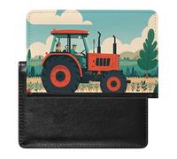 Passport Cover Leather Passport Protector Cute Squirrels Travel Document Holder Cover Travel Essentials for Women Men, tractor farming, One Size
