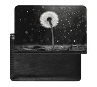 Passport Cover Leather Passport Protector Daisy Flowers Travel Document Holder Cover Travel Essentials for Women Men, Dandelion Black and White, One Size