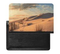 Passport Cover Leather Passport Protector Eerie Scary Skull Travel Document Holder Cover Travel Essentials for Women Men, Sand Dunes, One Size