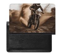 Passport Cover Leather Passport Protector Mathematics And Physics Travel Document Holder Cover Travel Essentials for Women Men, Motocross, One Size