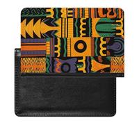 Passport Cover Leather Passport Protector New York City Travel Document Holder Cover Travel Essentials for Women Men, African Ethnic Pattern, One Size