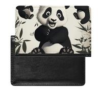 Passport Cover Leather Passport Protector Playful Panda Travel Document Holder Cover Travel Essentials for Women Men, Playful Panda, One Size