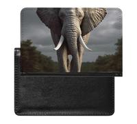 Passport Cover Leather Passport Protector Red And White Snake Travel Document Holder Cover Travel Essentials for Women Men, 3D Elephant, One Size