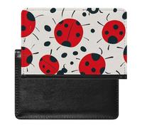 Passport Cover Leather Passport Protector Red Black Spotted Ladybug Travel Document Holder Cover Travel Essentials for Women Men, Red black spotted ladybug, One Size