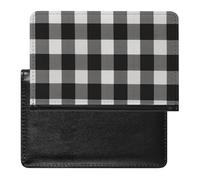 Passport Cover Leather Passport Protector Resin Squirrel Travel Document Holder Cover Travel Essentials for Women Men, Black and white plaid, One Size
