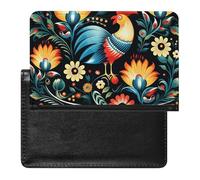 Passport Cover Leather Passport Protector Retro Canada Flag Travel Document Holder Cover Travel Essentials for Women Men, Polish folk art pattern, One Size