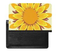Passport Cover Leather Passport Protector The Deep Blue Sea Travel Document Holder Cover Travel Essentials for Women Men, Sunflower beauty, One Size