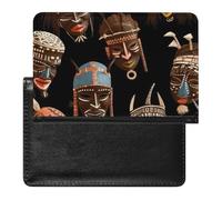 Passport Cover Leather Passport Protector The Deep Blue Sea Travel Document Holder Cover Travel Essentials for Women Men, African Ritual Ethnic Tribal, One Size