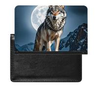 Passport Cover Leather Passport Protector The Witch of Darkness Travel Document Holder Cover Travel Essentials for Women Men, Timberwolves, One Size