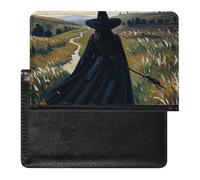 Passport Cover Leather Passport Protector The Witch of Darkness Travel Document Holder Cover Travel Essentials for Women Men, The Witch of darkness, One Size