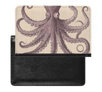 Passport Cover Leather Passport Protector USA Flag Travel Document Holder Cover Travel Essentials for Women Men, Vintage octopus, One Size