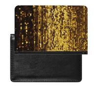 Passport Cover Leather Passport Protector USA Flag Travel Document Holder Cover Travel Essentials for Women Men, Gold Sequin Sparkle, One Size