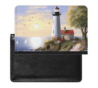 Passport Cover,Lighthouse Diamond Painting Printed Travel Passport Holder,PU Passport Holder,Unisex Passport Holder, Lighthouse Diamond Painting, 5.8*3.9 IN