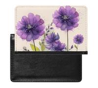 Passport Cover,Watercolor Style Purple Flowers Printed Travel Passport Holder,PU Passport Holder,Unisex Passport Holder, Watercolor Style Purple Flowers, 5.8*3.9 IN