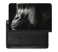 Passport Cover With Card Slots Leather Passport Holders A Little Camel Waterproof Passport Holder Covers Case for Travel, An Adult Gorilla, One Size