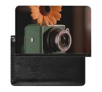 Passport Cover With Card Slots Leather Passport Holders Abstract Granite Waterproof Passport Holder Covers Case for Travel, Flowers on Camera, One Size