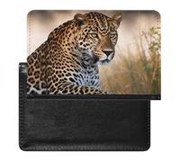 Passport Cover With Card Slots Leather Passport Holders African Animal Leopard Waterproof Passport Holder Covers Case for Travel, African Animal Leopard, One Size