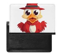 Passport Cover With Card Slots Leather Passport Holders Airplane Waterproof Passport Holder Covers Case for Travel, Chicken Wearing Hat, One Size