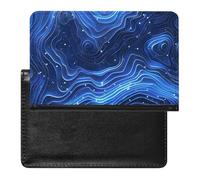 Passport Cover With Card Slots Leather Passport Holders Beautiful Flame Pattern Waterproof Passport Holder Covers Case for Travel, Electric Blue Pattern, One Size