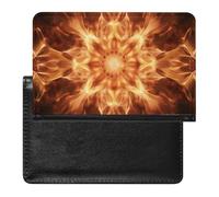 Passport Cover With Card Slots Leather Passport Holders Beautiful Flame Pattern Waterproof Passport Holder Covers Case for Travel, Beautiful Flame Pattern, One Size