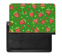 Passport Cover With Card Slots Leather Passport Holders Black And White Cat Waterproof Passport Holder Covers Case for Travel, Green Style Pattern, One Size