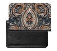 Passport Cover With Card Slots Leather Passport Holders Black Water Drop Pattern Waterproof Passport Holder Covers Case for Travel, Blue and Orange, One Size