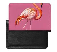 Passport Cover With Card Slots Leather Passport Holders Blue Butterfly Small Waterproof Passport Holder Covers Case for Travel, Flamingos, One Size