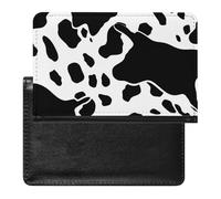 Passport Cover With Card Slots Leather Passport Holders Boat Map Waterproof Passport Holder Covers Case for Travel, Black and White Cow Print, One Size