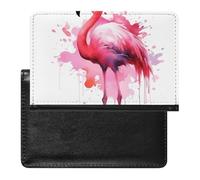 Passport Cover With Card Slots Leather Passport Holders Bright Flower Style Waterproof Passport Holder Covers Case for Travel, flamingo watercolor, One Size