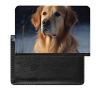 Passport Cover With Card Slots Leather Passport Holders Bright Flower Style Waterproof Passport Holder Covers Case for Travel, golden retriever, One Size