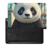 Passport Cover With Card Slots Leather Passport Holders Cartoon Clown Fish Waterproof Passport Holder Covers Case for Travel, Anime Panda Face, One Size