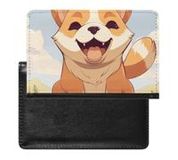 Passport Cover With Card Slots Leather Passport Holders Cartoon Shiba Inu Dog Waterproof Passport Holder Covers Case for Travel, Cartoon shiba Inu dog, One Size