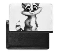 Passport Cover With Card Slots Leather Passport Holders Cat Lying on Blanket Waterproof Passport Holder Covers Case for Travel, Raccoon Painting, One Size