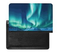 Passport Cover With Card Slots Leather Passport Holders Cool Rottweiler Dog Art Waterproof Passport Holder Covers Case for Travel, Northern Lights, One Size